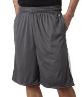 4117 Badger Adult Drive 10" Performance Shorts with Pockets Graphite/ White