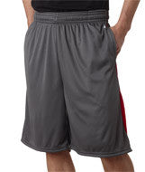 4117 Badger Adult Drive 10" Performance Shorts with Pockets Graphite/ Red