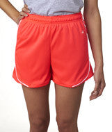 4118 Badger Ladies' 3" Inseam Pacer Performance Short Hot Coral/ White