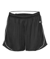 4118 Badger Ladies' 3" Inseam Pacer Performance Short Black/ White