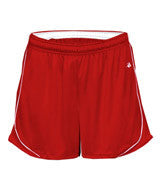 4118 Badger Ladies' 3" Inseam Pacer Performance Short Red/ White
