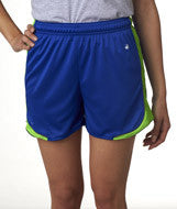 4118 Badger Ladies' 3" Inseam Pacer Performance Short Royal/ Graphite/ Lime