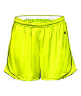 4118 Badger Ladies' 3" Inseam Pacer Performance Short Safety Yellow/Black