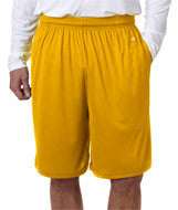 4119 Badger Adult B-Core 10" Performance Shorts with Pockets Gold