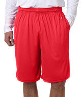 4119 Badger Adult B-Core 10" Performance Shorts with Pockets Hot Coral