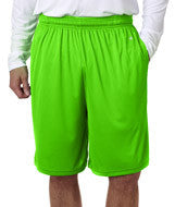 4119 Badger Adult B-Core 10" Performance Shorts with Pockets Lime