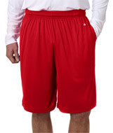 4119 Badger Adult B-Core 10" Performance Shorts with Pockets Red