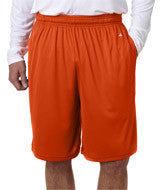 4119 Badger Adult B-Core 10" Performance Shorts with Pockets Burnt Orange