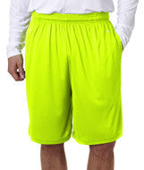 4119 Badger Adult B-Core 10" Performance Shorts with Pockets Safety Yellow