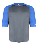 4133 Badger Adult Performance 3/4 Sleeve Raglan-Sleeve Baseball Undershirt Graphite/ Royal