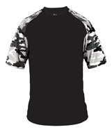 4141 Badger Adult Camo Sport Tee Black/ White Camouflage