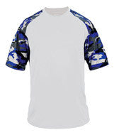 4141 Badger Adult Camo Sport Tee White/ Royal Camouflage
