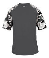 4141 Badger Adult Camo Sport Tee Graphite/ White Camouflage