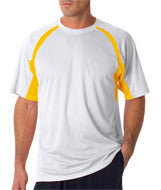 4144 Badger Adult Short-Sleeve 2-Tone Hook Tee White/ Gold