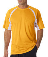 4144 Badger Adult Short-Sleeve 2-Tone Hook Tee Gold/ White