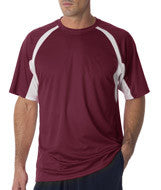 4144 Badger Adult Short-Sleeve 2-Tone Hook Tee Cardinal/ White