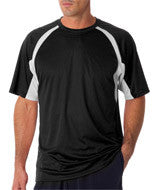 4144 Badger Adult Short-Sleeve 2-Tone Hook Tee Black/ White