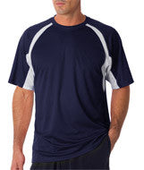 4144 Badger Adult Short-Sleeve 2-Tone Hook Tee Navy/ White