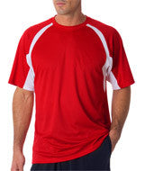 4144 Badger Adult Short-Sleeve 2-Tone Hook Tee Red/ White