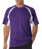4144 Badger Adult Short-Sleeve 2-Tone Hook Tee Purple/ White