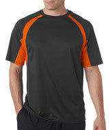 4144 Badger Adult Short-Sleeve 2-Tone Hook Tee Black/ Burnt Orange