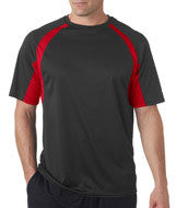 4144 Badger Adult Short-Sleeve 2-Tone Hook Tee Black/ Red