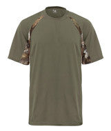 4144 Badger Adult Short-Sleeve 2-Tone Hook Tee OD Green/ Force