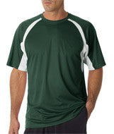 4144 Badger Adult Short-Sleeve 2-Tone Hook Tee Forest/ White