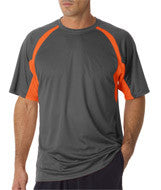 4144 Badger Adult Short-Sleeve 2-Tone Hook Tee Graphite/ Safety Orange