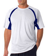 4144 Badger Adult Short-Sleeve 2-Tone Hook Tee White/ Navy