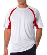 4144 Badger Adult Short-Sleeve 2-Tone Hook Tee White/ Red