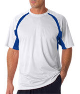 4144 Badger Adult Short-Sleeve 2-Tone Hook Tee White/ Royal