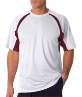 4144 Badger Adult Short-Sleeve 2-Tone Hook Tee White/ Maroon