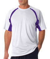4144 Badger Adult Short-Sleeve 2-Tone Hook Tee White/ Purple