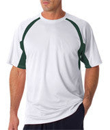 4144 Badger Adult Short-Sleeve 2-Tone Hook Tee White/ Forest Green