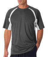 4144 Badger Adult Short-Sleeve 2-Tone Hook Tee Graphite/ White