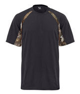 4144 Badger Adult Short-Sleeve 2-Tone Hook Tee Black/ Force