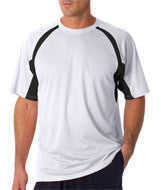 4144 Badger Adult Short-Sleeve 2-Tone Hook Tee White/ Black
