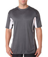 4147 Badger Adult Drive Performance Tee with Contrast Panels Graphite/ White