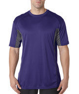 4147 Badger Adult Drive Performance Tee with Contrast Panels Purple/ Graphite