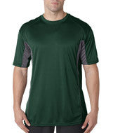 4147 Badger Adult Drive Performance Tee with Contrast Panels Forest/ Graphite