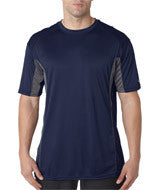 4147 Badger Adult Drive Performance Tee with Contrast Panels Navy/ Graphite