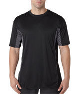 4147 Badger Adult Drive Performance Tee with Contrast Panels Black/ Graphite