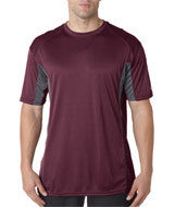 4147 Badger Adult Drive Performance Tee with Contrast Panels Maroon/ Graphite