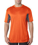 4147 Badger Adult Drive Performance Tee with Contrast Panels Burnt Orange/ Graphite