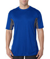 4147 Badger Adult Drive Performance Tee with Contrast Panels Royal/ Graphite