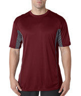 4147 Badger Adult Drive Performance Tee with Contrast Panels Cardinal/ Graphite
