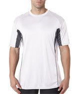4147 Badger Adult Drive Performance Tee with Contrast Panels White/ Graphite