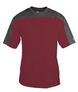 4149 Badger Defender Short Sleeve Tee Maroon/ Graphite
