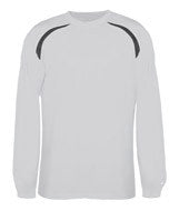 4153 Badger Adult Short-Sleeved Performance Tee with Heather Shoulder Inserts White/ Carbon